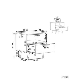 Beliani Table de nuit à 1 tiroir en Panneau de particules de bois Moderne INDIO  