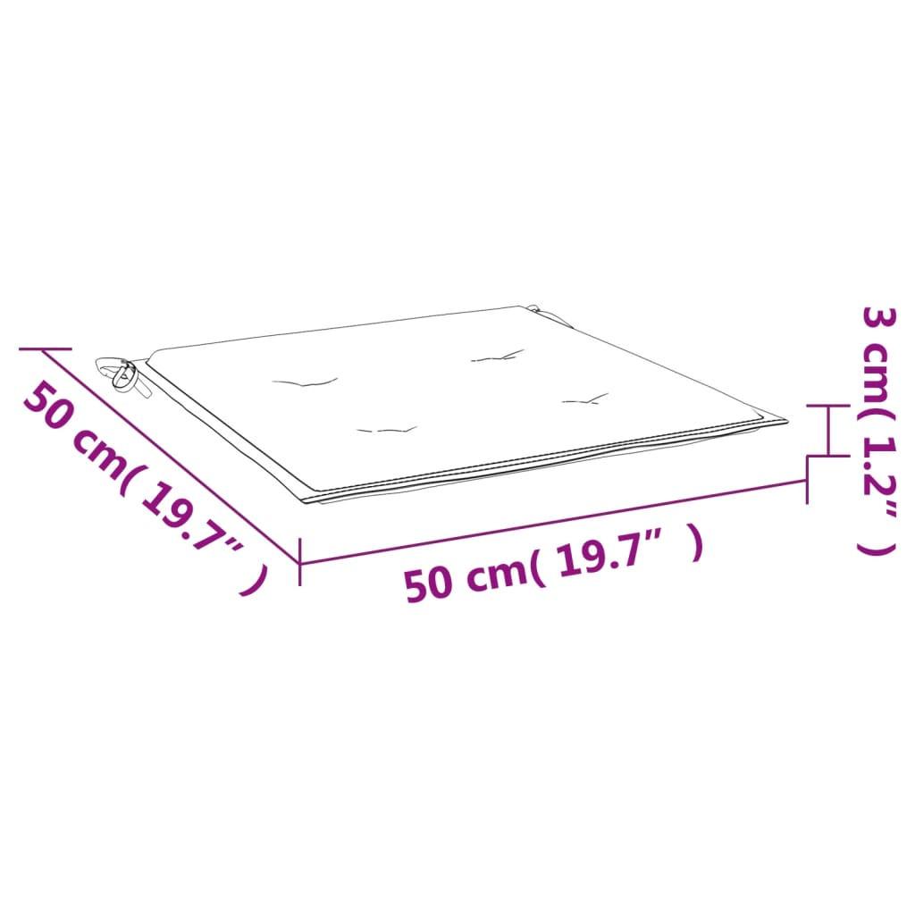 VidaXL Gartenstuhl-Kissen 2 Stk. 50x50x3 cm Stoff  