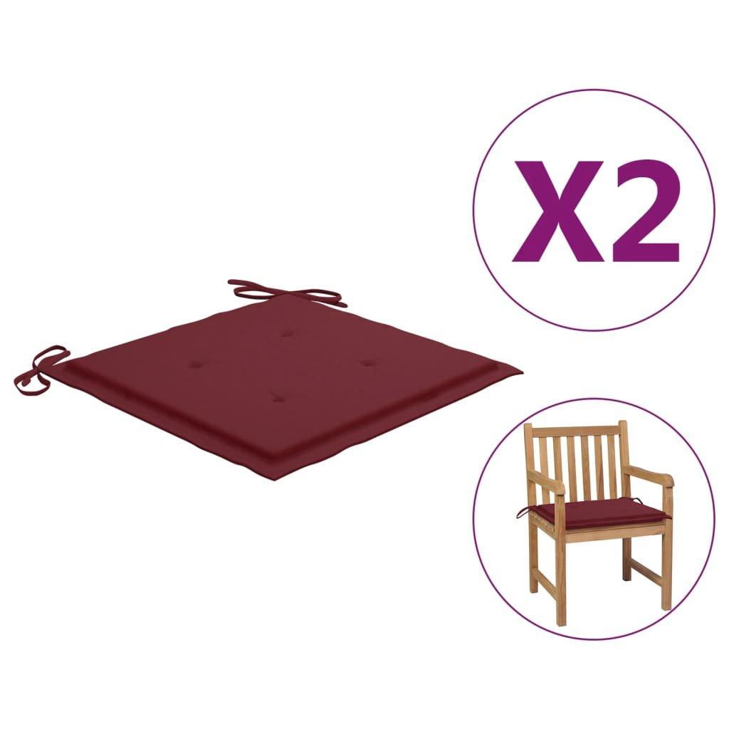 VidaXL Coussins de chaise de jardin 2 pcs 50x50x3 cm Tissu  