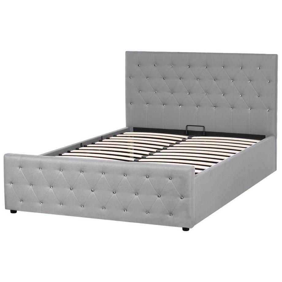 Beliani Letto contenitore en Tessuto Glamour AMIENS  