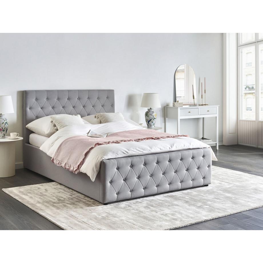 Beliani Letto contenitore en Tessuto Glamour AMIENS  