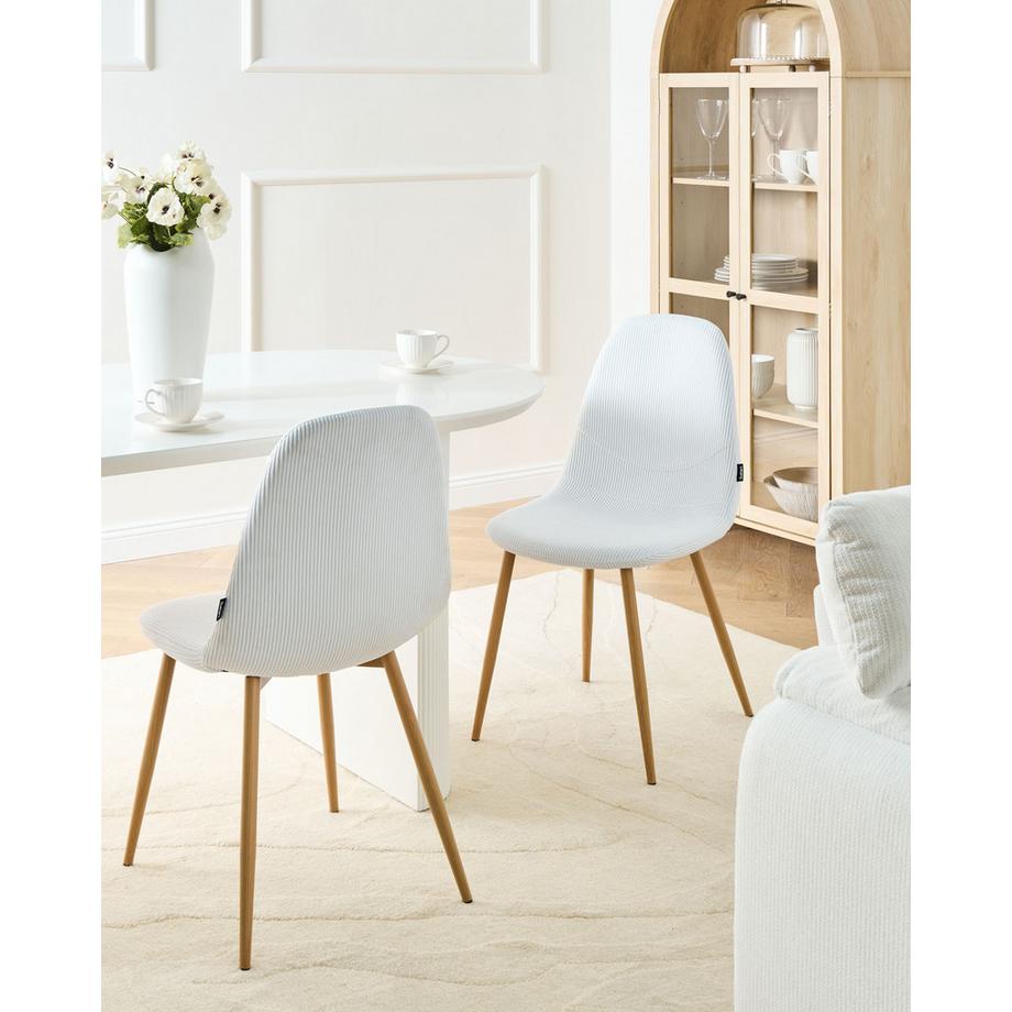 Beliani Lot de 2 chaises de salle à manger en Velours côtelé Scandinave HILDEN  