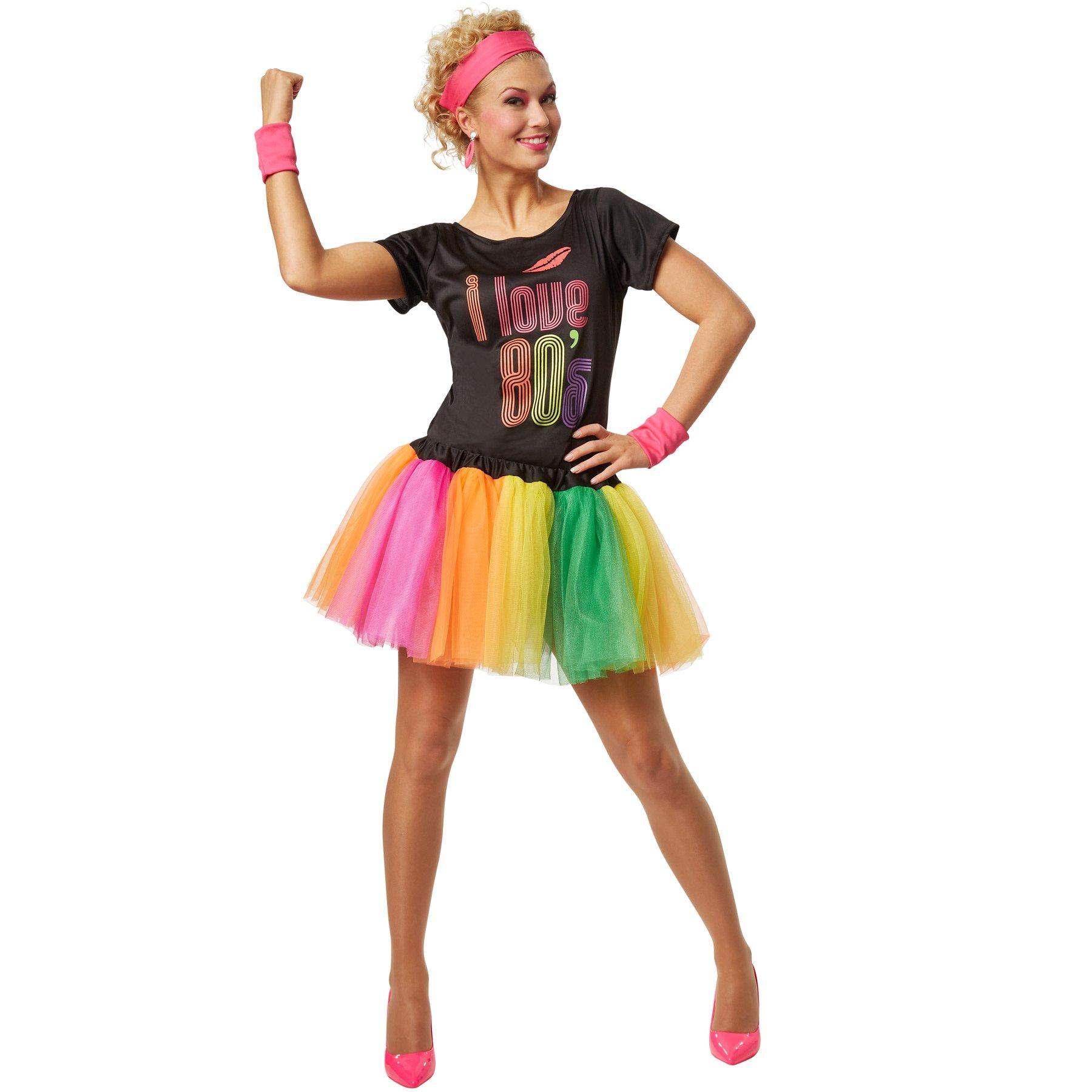 Image of Frauenkostüm 80er Jahre Disco-Lady Multicolor