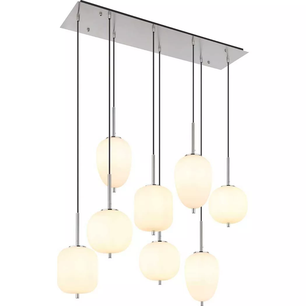 mutoni light – Hängeleuchte Blacky I Metall nickel matt 8xE14, One Size