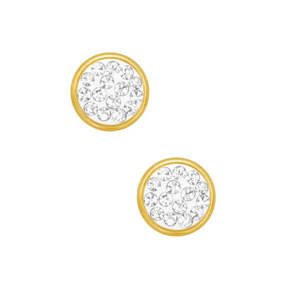 Maxte  ene ChirurgenstahlOhrstecker Rund  mit Kristall 