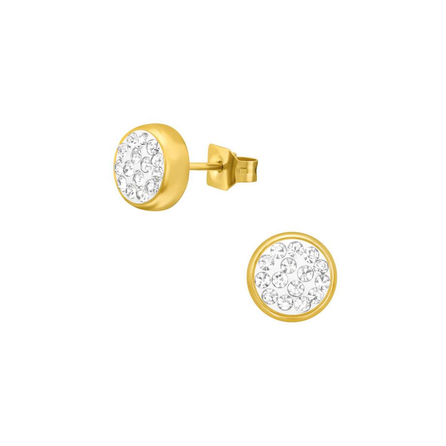 ene ChirurgenstahlOhrstecker Rund  mit Kristall