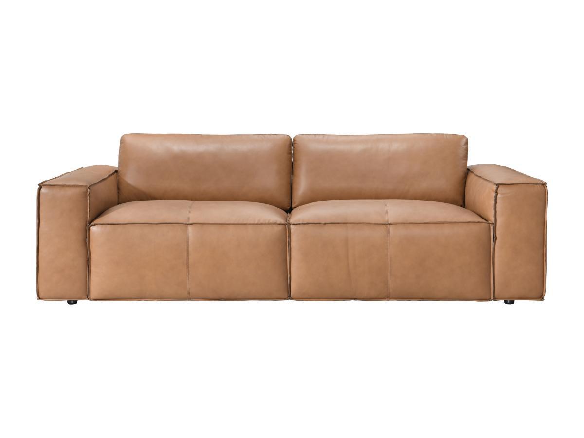 Vente-unique Sofa 3-Sitzer - Leder - Camelfarben - BERGONDI  