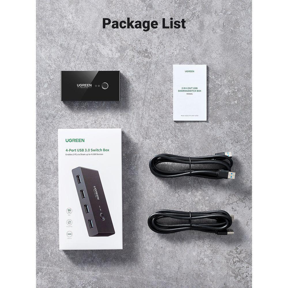 UGREEN  2x4 Sharing Switch Box 30768 USB 3.0 for 2 PCs 