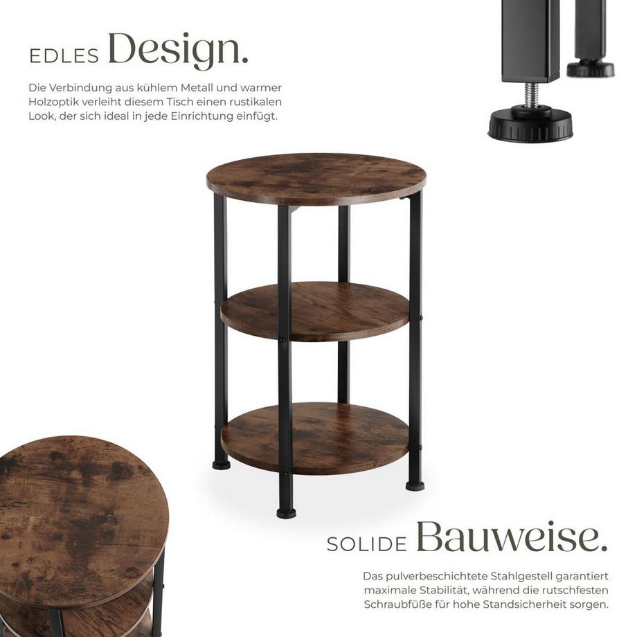 Tectake Table d'appoint COLCHESTER style industriel  