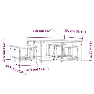 VidaXL Table basse gigogne bois d'ingénierie  