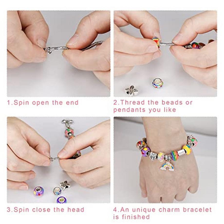 Activity-board  Geschenke, Schmuck, Bastelset für Mädchen, Kinderarmbänder, Bettelarmband-Set zum Selbermachen 