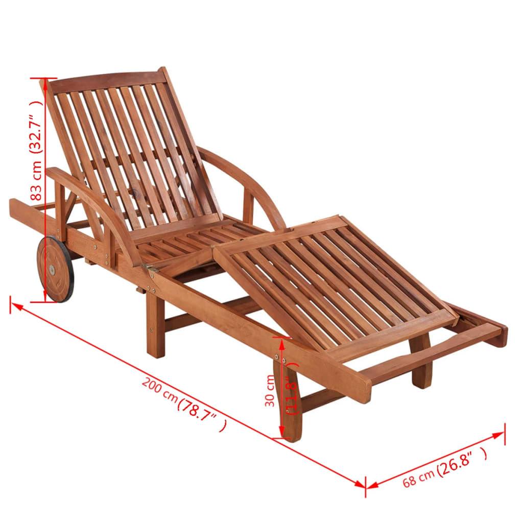 VidaXL Sonnenliege und -tisch holz  