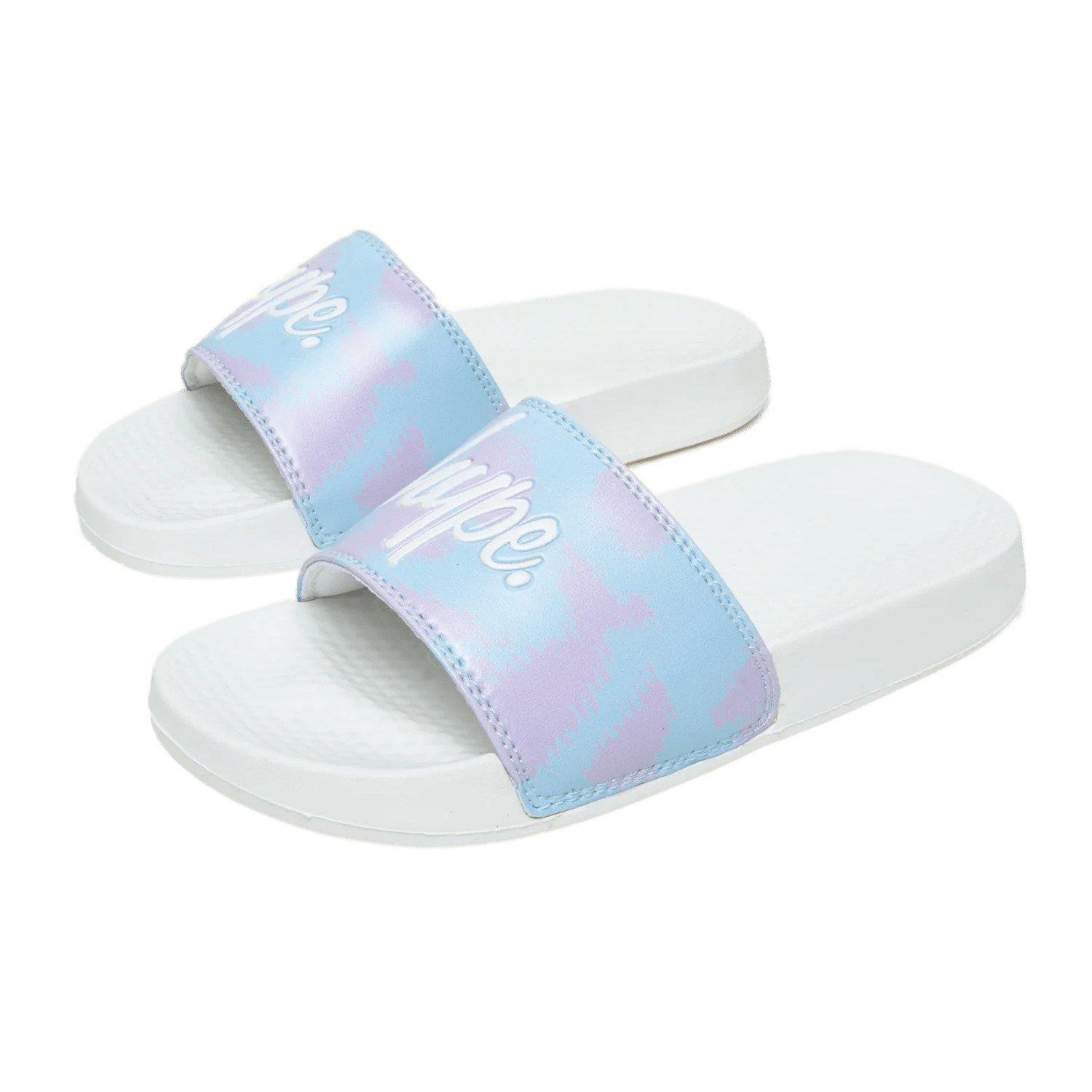 Image of Badesandale Splodge Tie Dye, Schrift Unisex Blau 28