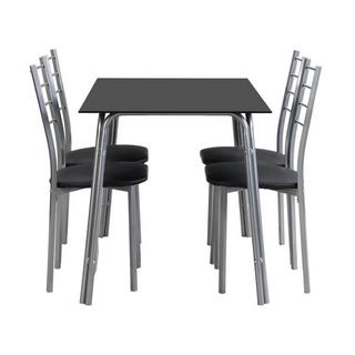 Vente-unique Ensemble table + 4 chaises - Noir et chromé - VILIARI  