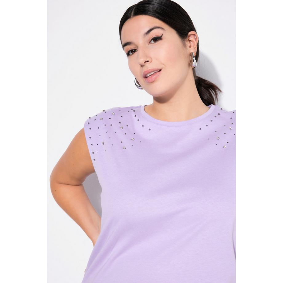 Studio Untold Top Taglio Oversize Spalle Brillantini  