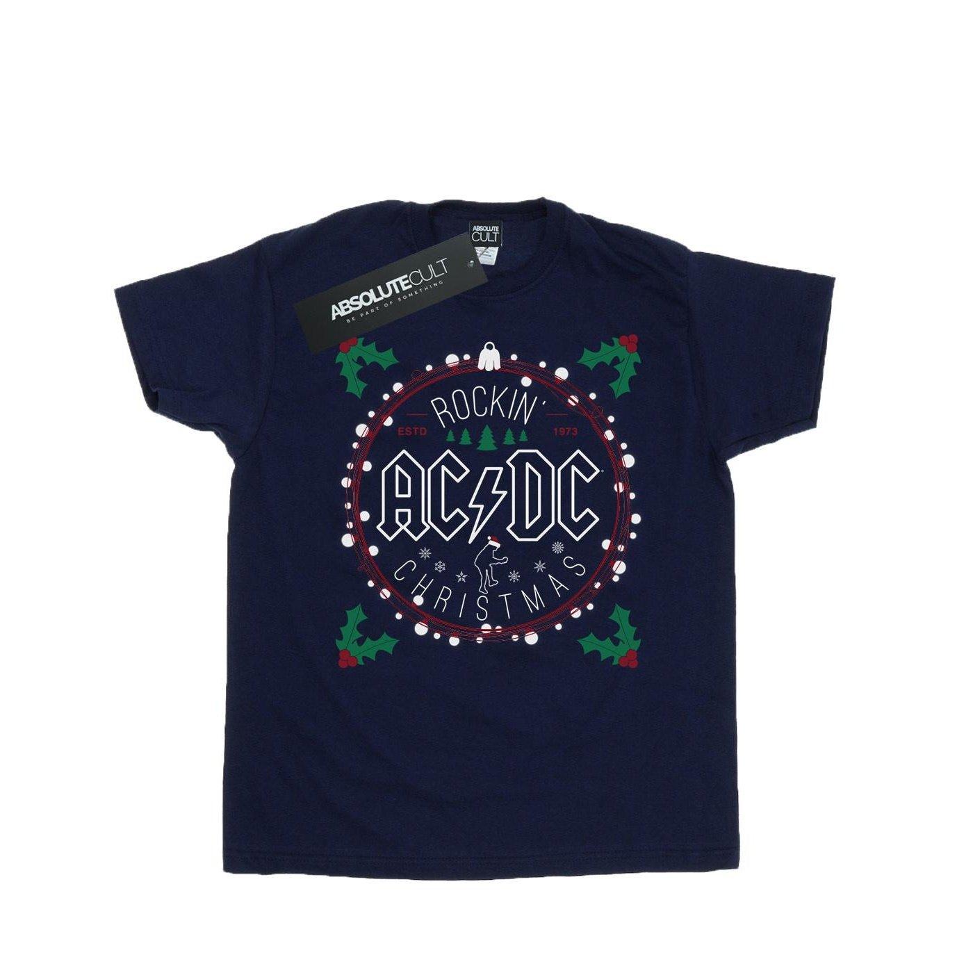 Image of Acdc Christmas Circle Tshirt Damen Marine S