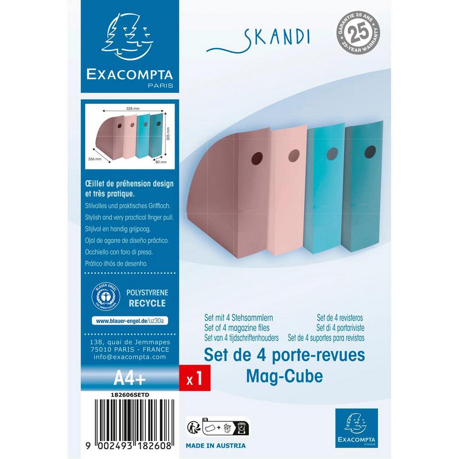 Exacompta Set 4 portariviste Mag-Cube Skandi  