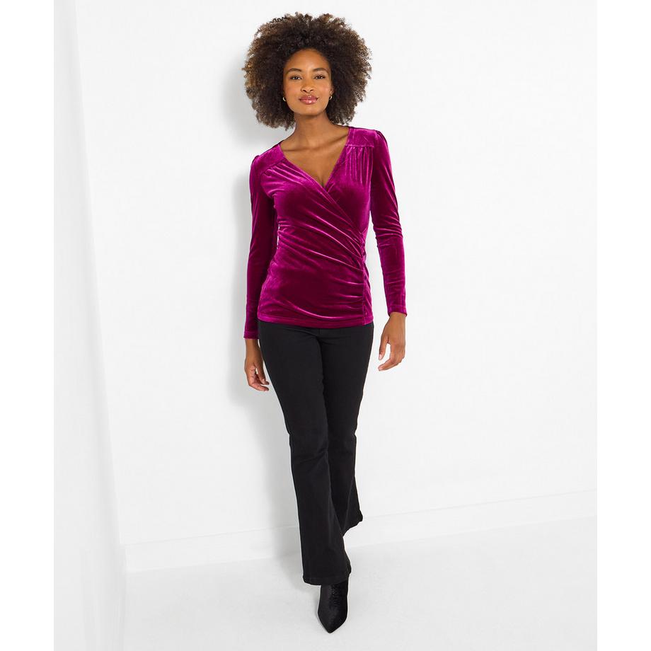 Velours-Top in Wickeloptik