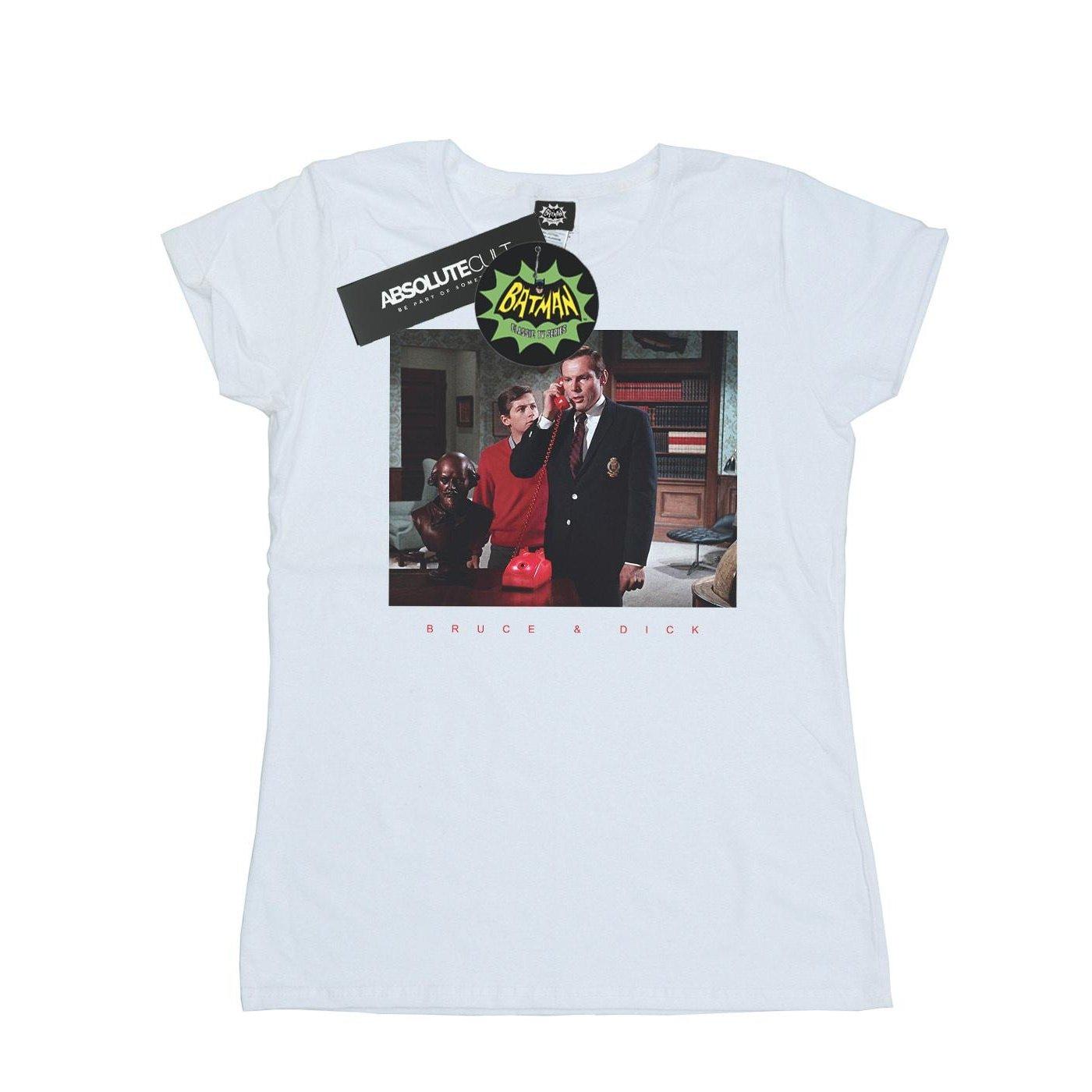 Image of Batman Tv Series Bruce & Dick Photo Tshirt Damen Weiss L