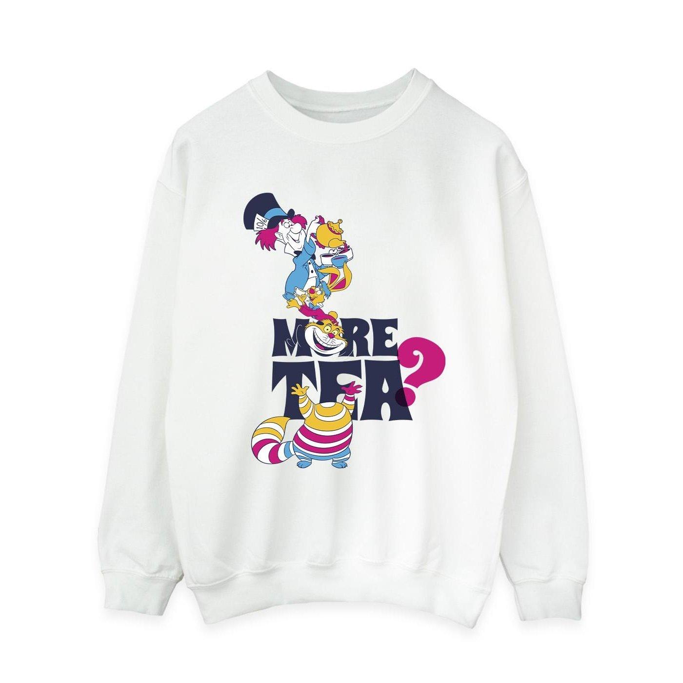 Image of Alice In Wonderland More Tea Sweatshirt Damen Weiss XXL