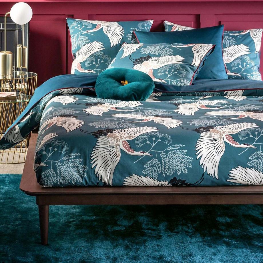 La Redoute Intérieurs Grues Blu Federa in Percalle  