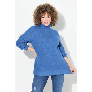 Ulla Popken  Pullover, Zopfmuster, Stehkragen, Langarm 