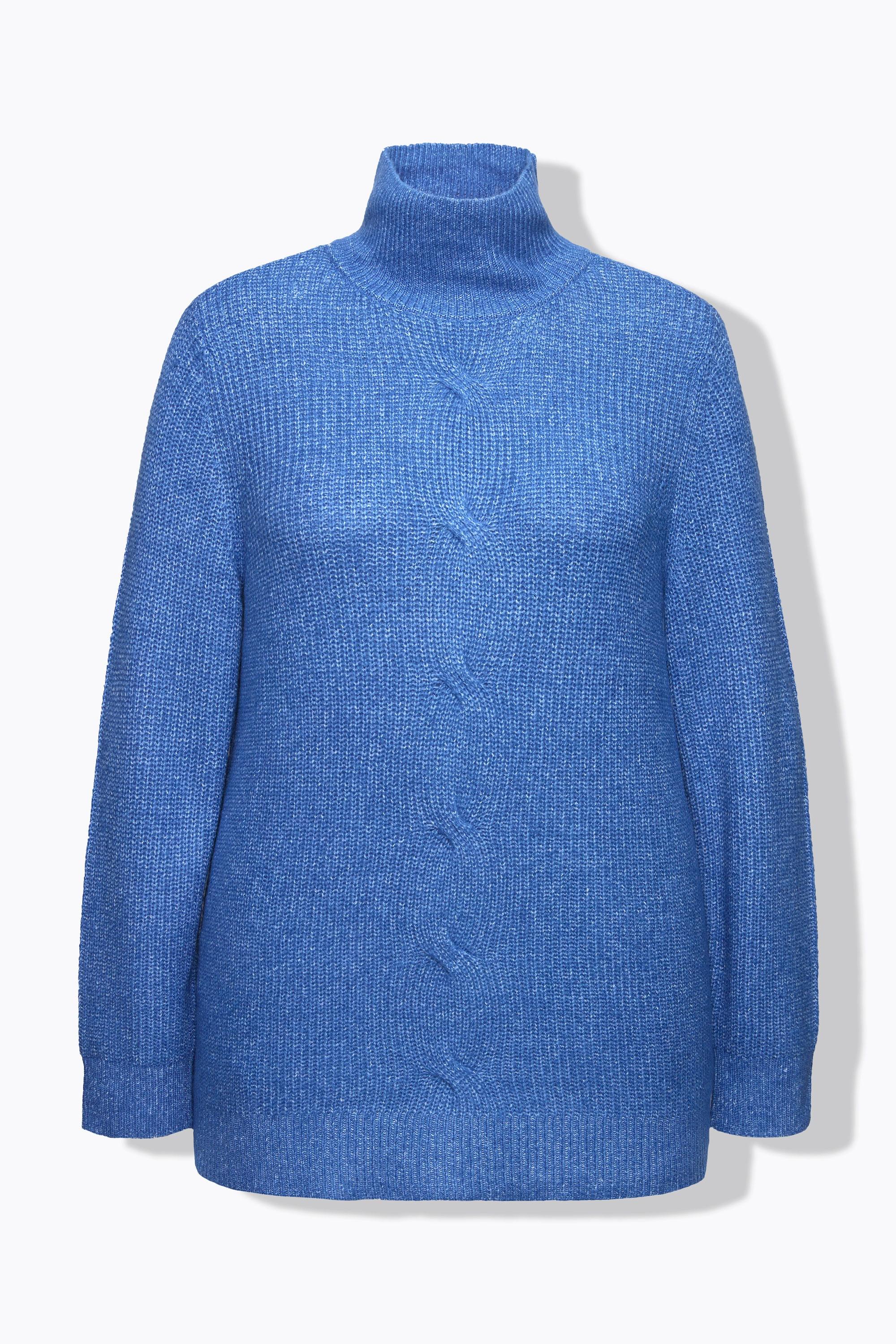 Ulla Popken  Pullover, Zopfmuster, Stehkragen, Langarm 