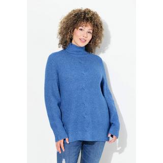 Ulla Popken  Pullover, Zopfmuster, Stehkragen, Langarm 