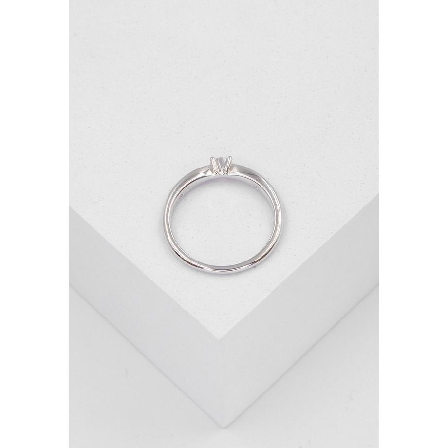 MUAU Schmuck  Bague Solitaire Diamant 0.20ct. or blanc 750 