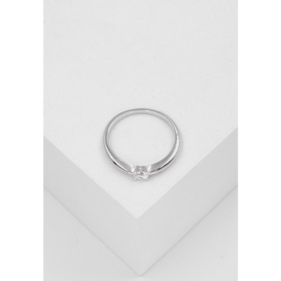 MUAU Schmuck  Bague Solitaire Diamant 0.20ct. or blanc 750 
