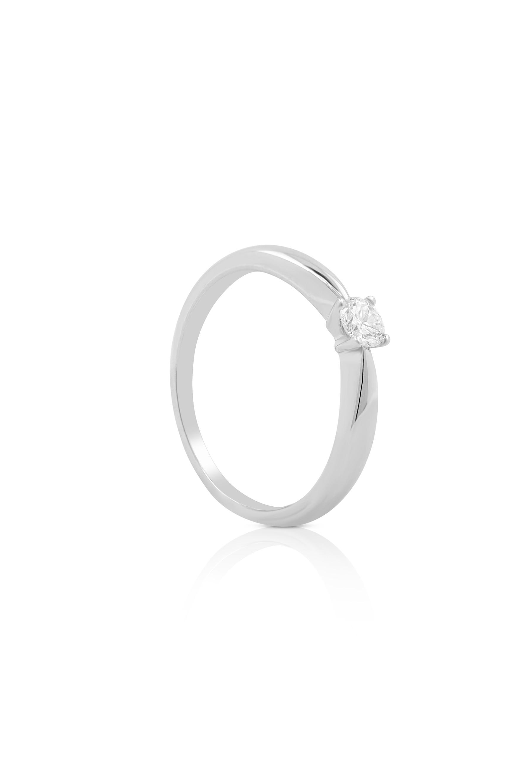 Image of Solitaire Ring Diamant 0.20ct. Weissgold 750 Damen Silber 50