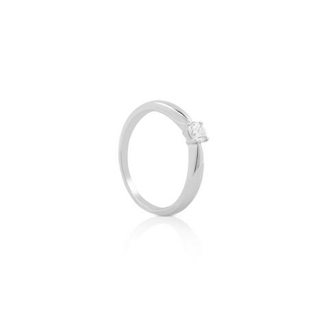 MUAU Schmuck  Bague Solitaire Diamant 0.20ct. or blanc 750 