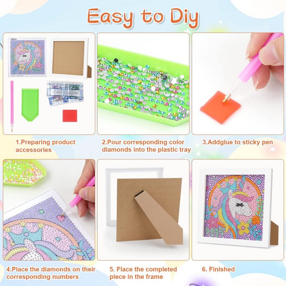 Activity-board  Diamant-Malerei Kinder, 5D DIY Diamant-Malerei Set 