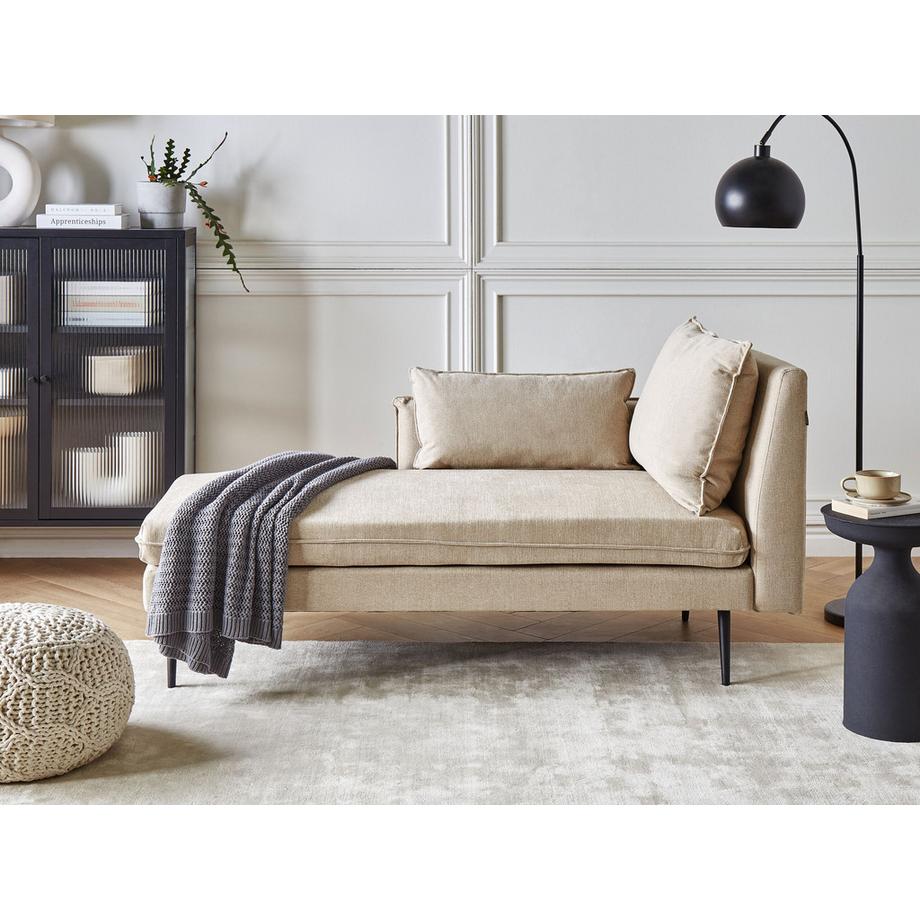 Beliani Rechtsseitige Chaiselongue aus Stoff Minimalistisch YERRES  
