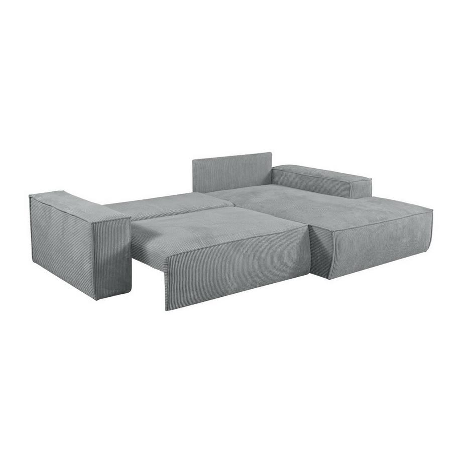 Vente-unique Canapé d'angle conible en velours côtelé clair AMELIA de PASCAL MORABITO Angle droit  