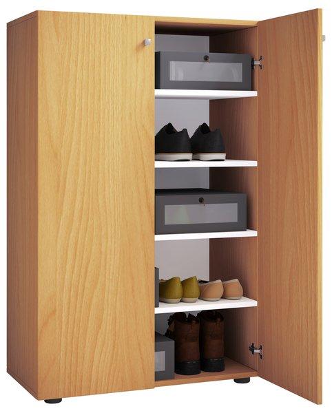 Image of XL Holz Großer Schuhschrank Schuhregal Groß Stiefel Dielenmöbel Lona 5 Fächer XL Holz Großer Schuhschrank Schuhregal Groß Stiefel Dielenmöbel Lona 5 Fächer