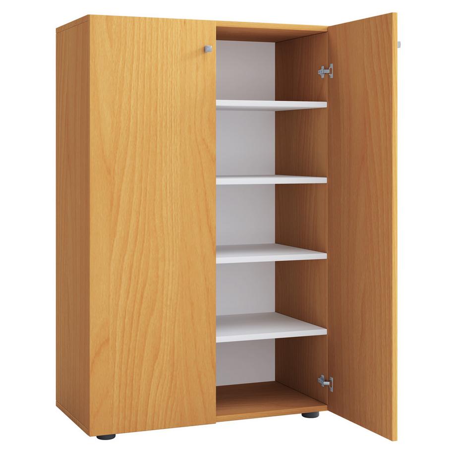 VCM XL bois Grande armoire à chaussures Étagère à chaussures Grande botte Meuble d'entrée Lona 5 compartiments  