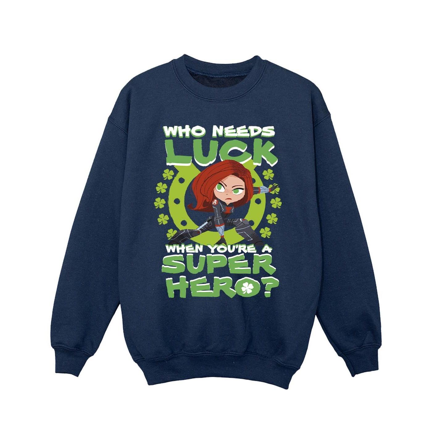 Image of St Patrick's Day Black Widow Luck Sweatshirt Mädchen Marine 140/146