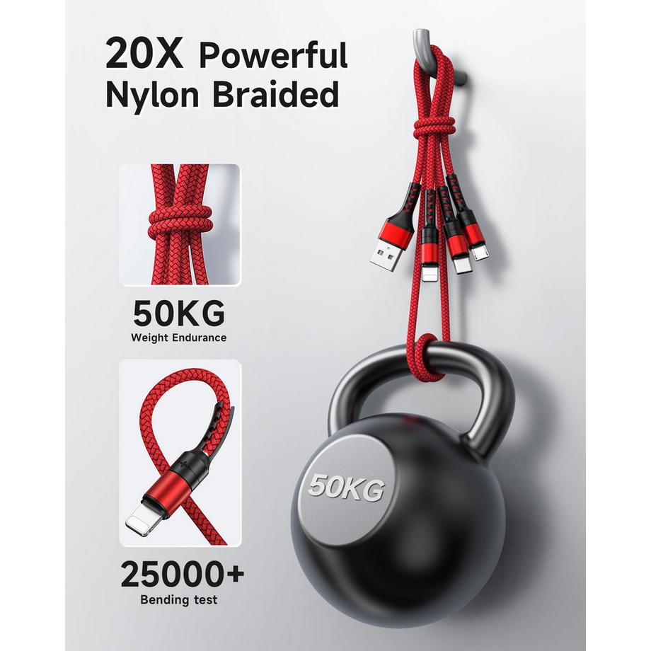 Alopini  Câble USB Multiple, Universel 3 en 1 