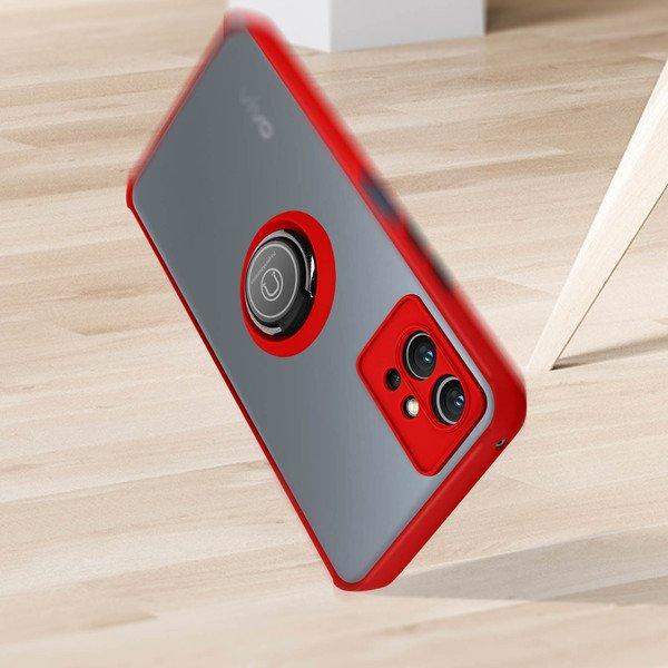 Avizar  Coque Vivo Y55 5G Rouge avec Anneau 