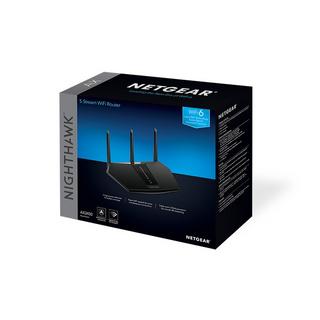 NETGEAR  Nighthawk AX/5-Stream AX2400 WiFi 6 Router (RAX30) router wireless Gigabit Ethernet Dual-band (2.4 GHz/5 GHz) Nero 