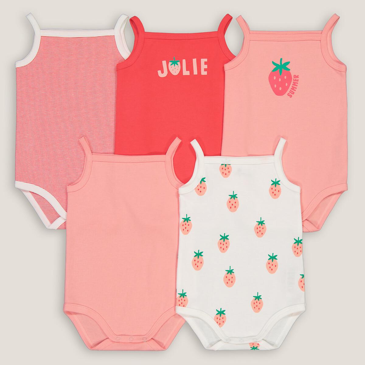 Image of 5er-pack Träger-bodys Unisex Rosa 12 mese