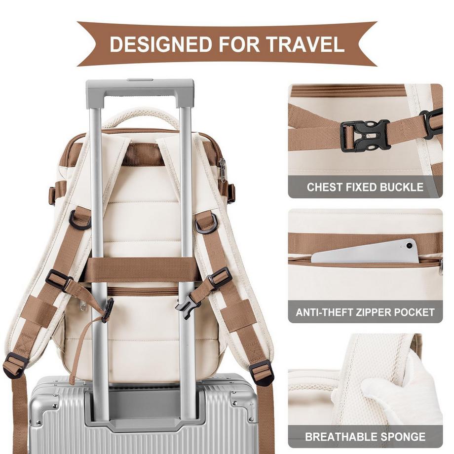 Only-bags.store Sac à dos étanche pour ordinateur portable et bagage à main d'avion  