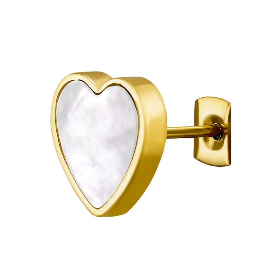 Maxte  Puces d'eilles Cœur en    avec Nacre de Coquille d'Imitation 