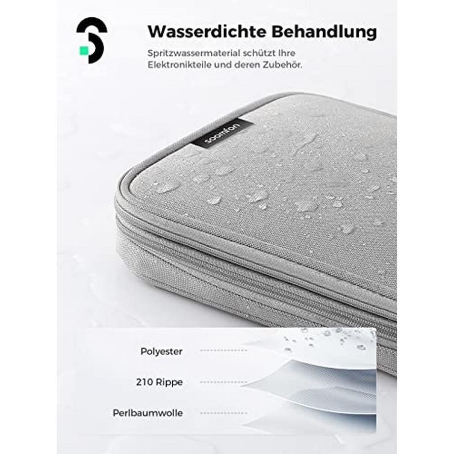 Only-bags.store  Kabelorganisationstasche Universelle Reisekabeltasche Elektroniktasche Doppellagige Elektroniktasche für Ladekabel, Festplatten, USB-Sticks, SD-Karten 