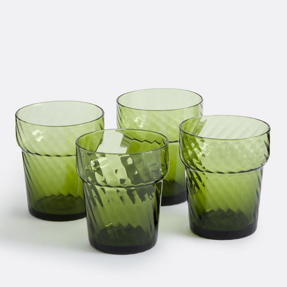 La Redoute Intérieurs Set von 4 farbigen gedrehten Wassergläsern  