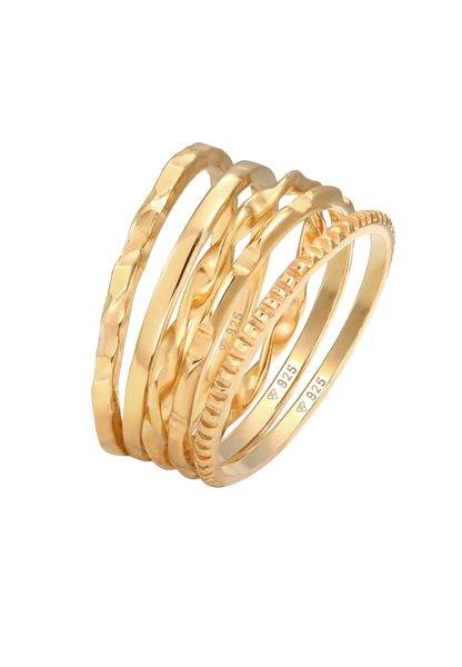 Image of Ring Stapelringe Stacking 5er Set Damen Gold 58mm