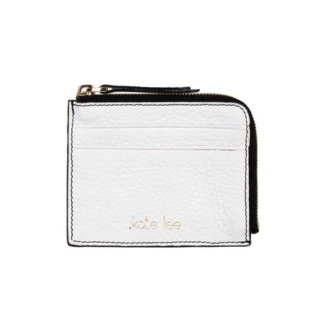 Kate Lee  Porte-cartes avec porte-monnaie zippé en cuir Alois couleur blanc 