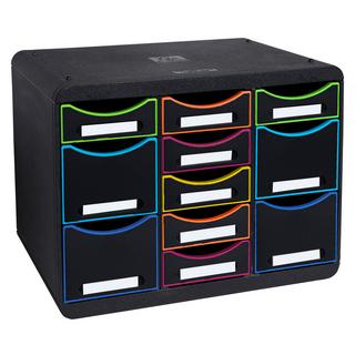 Exacompta Schubladenbox STORE BOX MULTI, 11 offene Schubladen, Black Office  