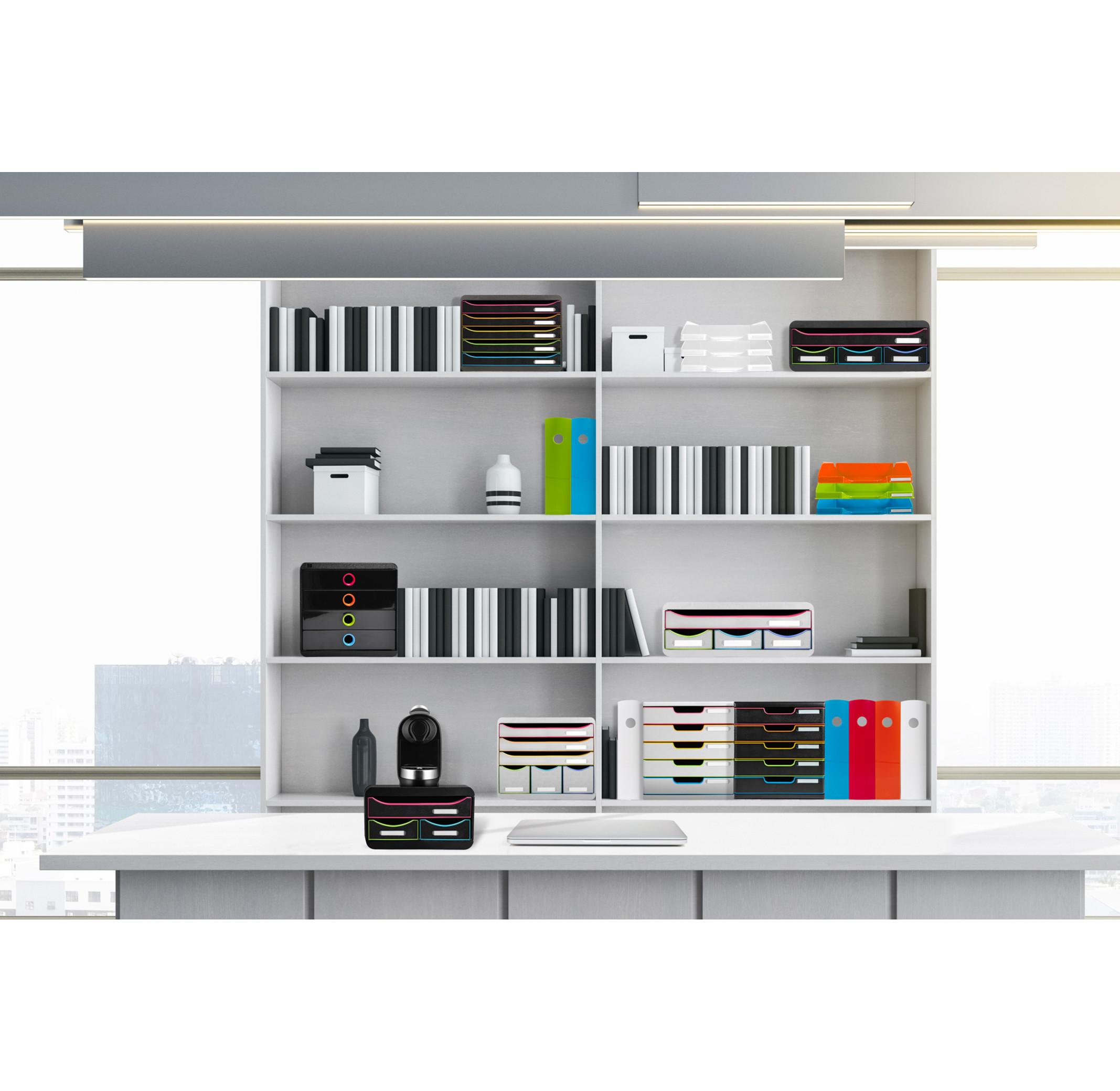 Exacompta Schubladenbox STORE BOX MULTI, 11 offene Schubladen, Black Office  